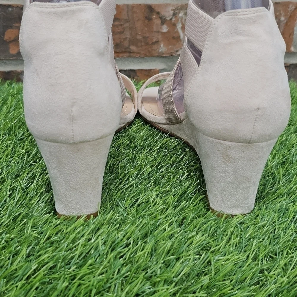 Dream Pairs Tan Open Toe Platform Wedge Sandals Women's Size 8.5 - Picture 5 of 8